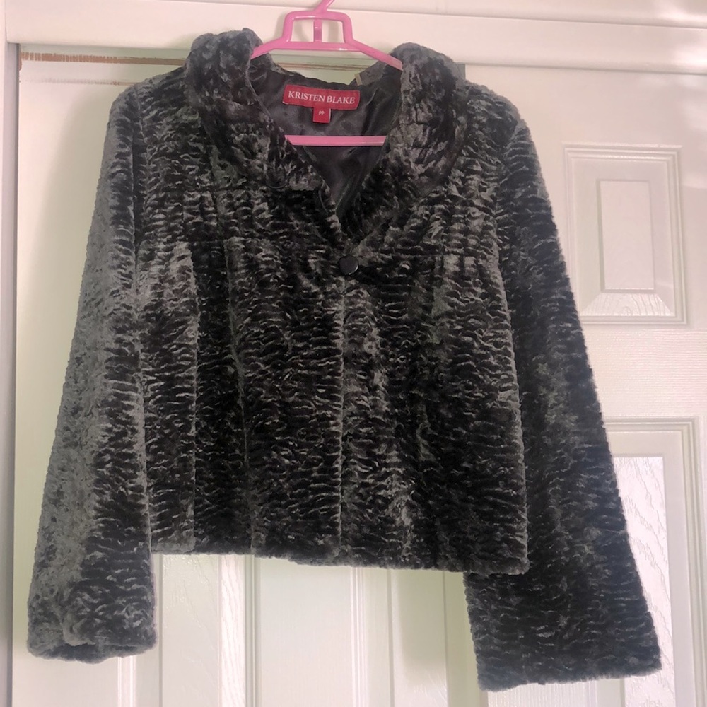 foux fur dark jacket